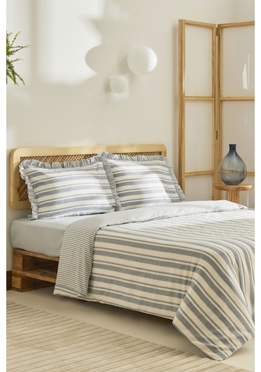 Kaşmir Home Thalia Çift Kişilik Nevresim Takımı İndigo Indigo
