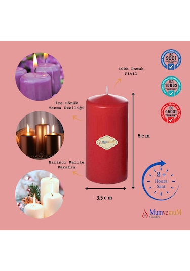 Bar Mum 6 Lı Paket Bordo Bordo