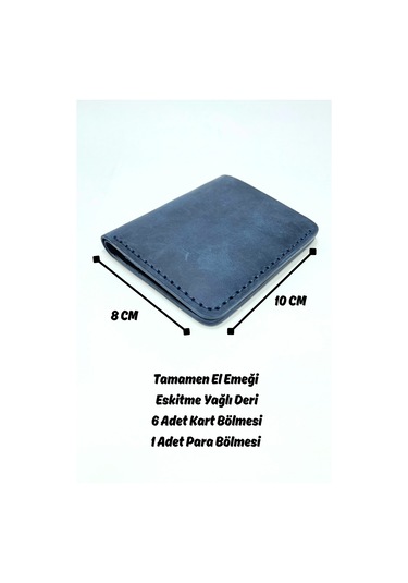 El Yapımı Hakiki Deri Premium Cüzdan Lacivert