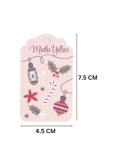 Yılbaşı Mutlu Yıllar Yazılı Hediye Etiketi, Yeniyıl Kokina Temalı