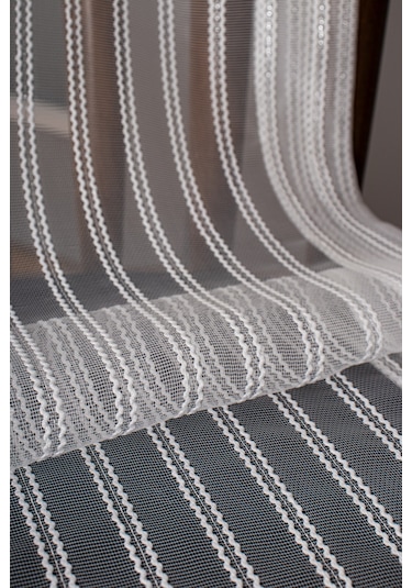 Çift Makarna Simli Armür Düz Tül Perde