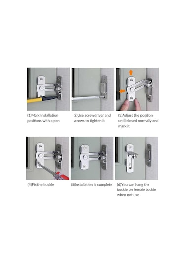 90 Derece Kapı Kancası Mandalı, Kapı Kilidi Ve Kapı Kilidi İçin 3