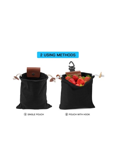 Konesam Orman Toplama Çantası Asker Yeşili, Bel Bağlı, 22x22cm Pu-oksford, Çekmeceli, Çinko Kanca İle, Yaban Meyvesi Ve Alet Taşıma Yeşil