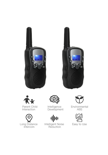 Maiyame Çocuklar İçin Kablosuz Konuşur Iletişim Aleti - Ebeveyn-çocuk Etkileşimi, Zeka Geliştirici Eğitici Aracı, 2 Adet Siyah Set Pil Dahil Değil