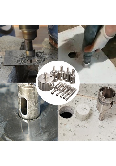Kangvka 10 Parça Elmas Matkap Ucu Seti - 8-50mm Çaplı Cam, Seramik, Mermer Ve Tuğla Delici Aletler