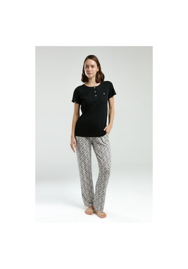 Pierre Cardin Kadın Siyah Pijama Takımı Pc8961-s-v2 Siyah