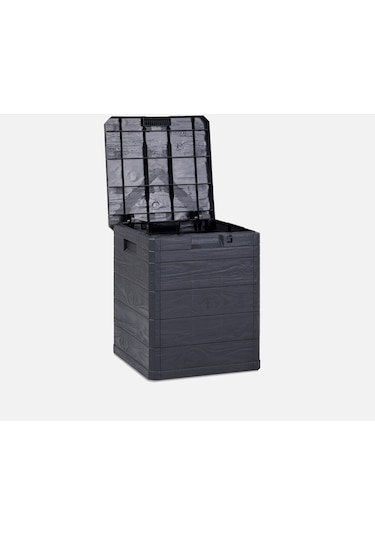 Bahçe, Balkon, Havuz Depolama Sandığı 90 Litre Antrasit Kompakt & Dayanıklı Saklama Sandığı Antrasit