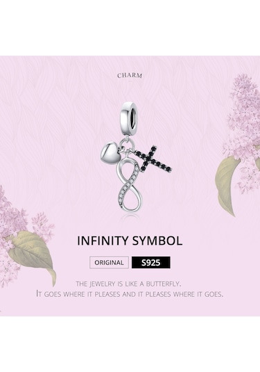 S925 Ayar Gümüş Sonsuzluk Sembolü Çapraz Kolye Dıy Bilezik Kolye Aksesuarları Çok Renkli
