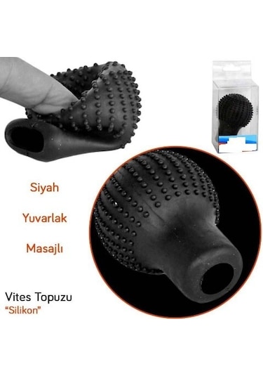 Masajlı Vites Kılıfı Manuel Silikon Vites Kılıfı Siyah Yuvarlak