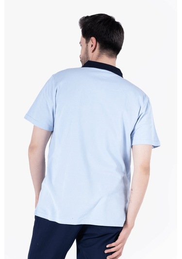 Polo Yaka T-shirt %100 Pamuk Cepli Gök Mavi