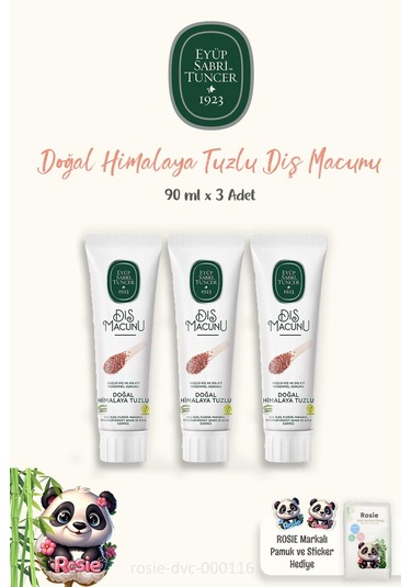 Eyüp Sabri Tuncer Diş Macunu 3'lü Himalaya Tuzlu 90 Ml Ve Rosıe Doğal Pamuk 60'lı