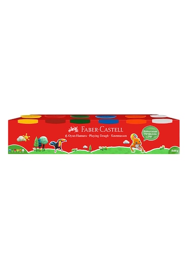 Oyun Hamuru 6 Renk,6x85 Gr,klasik Renkler,yumuşak Hamur,eğlenceli Hamur Seti Çok Renkli