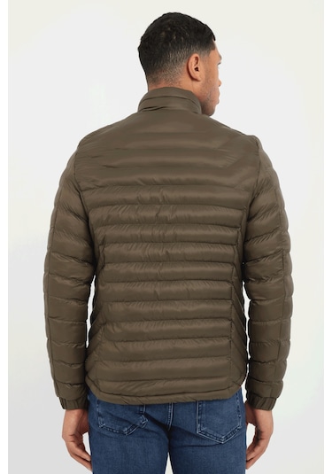 Haki Kapitone Slim Fit Erkek Mont-25285 Haki