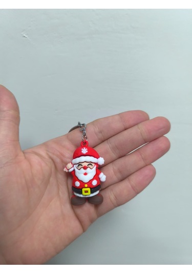 Yılbaşı Temalı Anahtarlık Yeni Yıla Özel Sevimli Ve Anlamlı Hediye Gri - Kırmızı