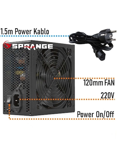Sprange PS-70 700W 4 Sata 12 CM Fan Güç Kaynağı