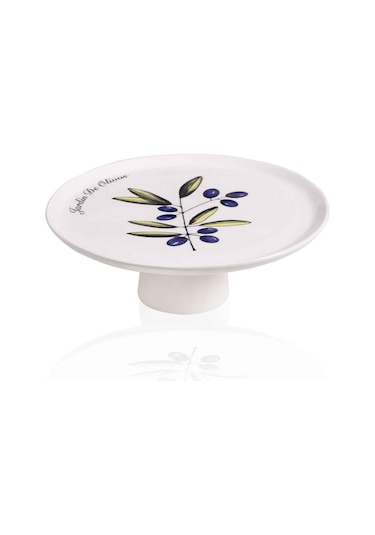 The Mia Olivos Ayaklı Servis Tabağı 10x30 Cm Çok Renkli