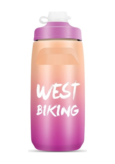 Batı Bisiklet 620ml Bisiklet Su Şişesi Taşınabilir Açık Bisiklet Su Bardağı, Renk: Turuncu Mor Degrade Diğer