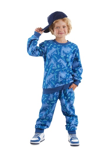 Denokids Dino Park Erkek Çocuk Eşofman Takım Renkli Çok Renkli