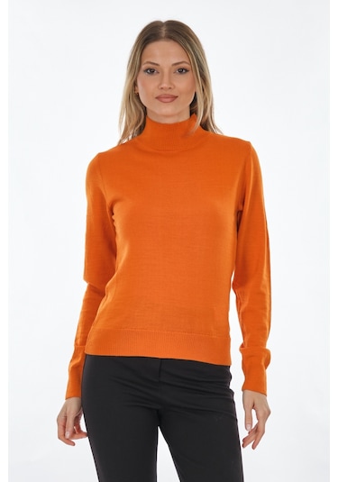 Perspective Balıkçı Yaka Turuncu Kadın Kazak 24080710 001