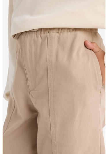 Defacto Kız Çocuk Wide Leg Geniş Paça Pamuklu Pantolon F0444a825aubg310 Bej