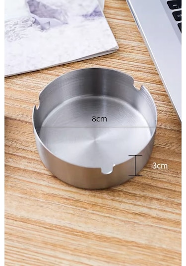 Çelik 8 Cm Kafe Restaurant Lokanta Yuvarlak Kül Tablası Küllük Cin814