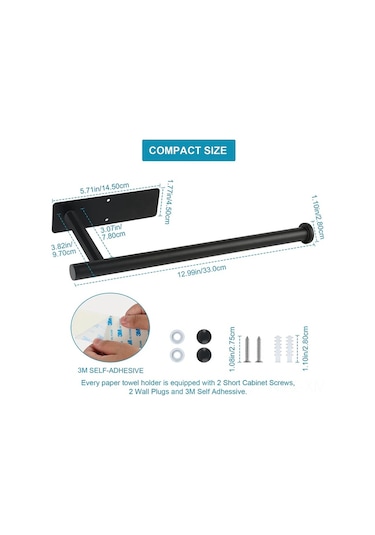 Ximistore9 Stainless Steel Multi-functional Paper Towel Holder: Under Cabinet Vertical/horizontal Mount For Kitchen Storage Sus304 Diğer