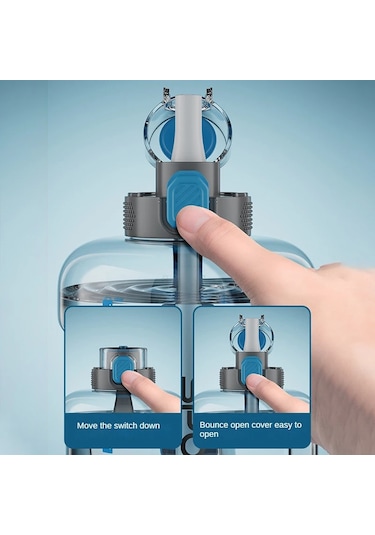 1700ml/2500ml/3800ml Fitness Fincan Bpa Ücretsiz İçme Suyu Şişesi Büyük Black 2500ml Black