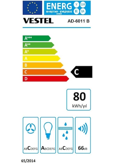 Vestel AD-6011 B Ankastre Duvar Tipi 60 CM Davlumbaz