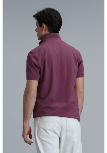 Lufian Erkek Laon Smart Polo T-shirt 111040164 Mürdüm