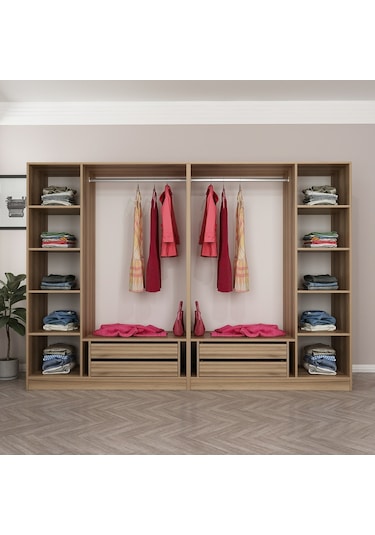 Minar Kale 6 Kapaklı 4 Ç Dolap Dore Antrasit 210cm