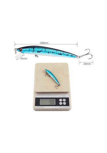 Valkyrie 10 Adet 10cm 9gr Minnow Sahte Olta Yem Seti Rapala 1m Derinlik 10 Farklı Renk Karbon Çelik İğne