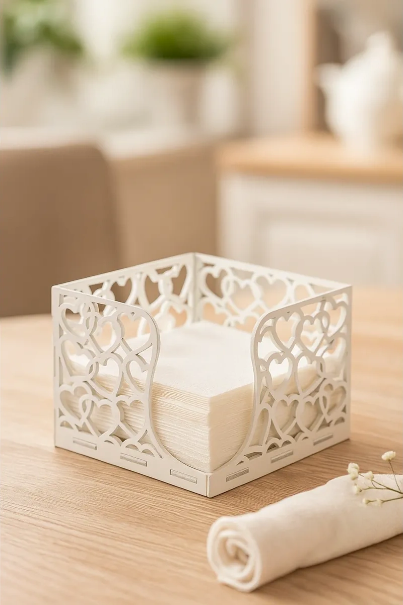 Masterskaa Derevannyh İzdelij Ahşap Kare Masa Peçeteliği 165354126 Beyaz