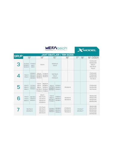 Mefa 210/55x365 Ebatlarına Uyumlu Takmatik X Tipi Kar Patinaj Zinciri