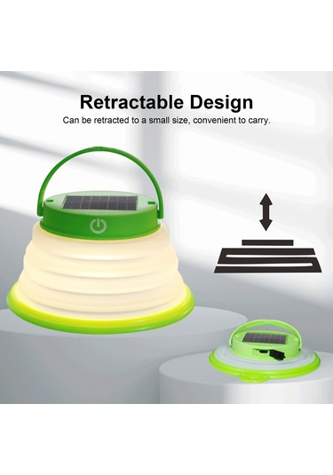 Qingmipy Güneş Enerjili Katlanabilir Kamp Lambası - 3 Aydınlatma Seviyesi, Ipx6 Su Geçirmez, Taşınabilir 6 Led Işık Beyaz