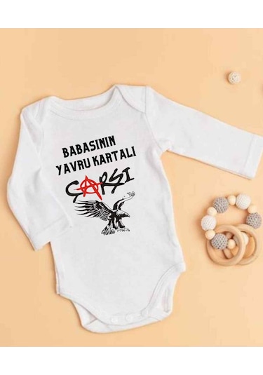 Lupi İsimli Zıbın Yazılı Bebek Zıbın Fil Dişi-melanj Beyaz