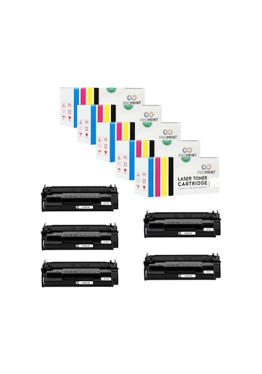 Proprint Hp 26x-cf226x C5j91a F6w13a Siyah Uyumlu Toner 5 Adet 9000 Sayfa