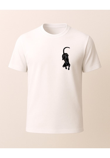 Hugo Boss Etnik Puma Baskılı T-shirt Beyaz