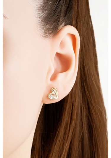 Kalp Dokunuşu 18 Ayar Sarı Altın Kaplama Gümüş Seti Sarı