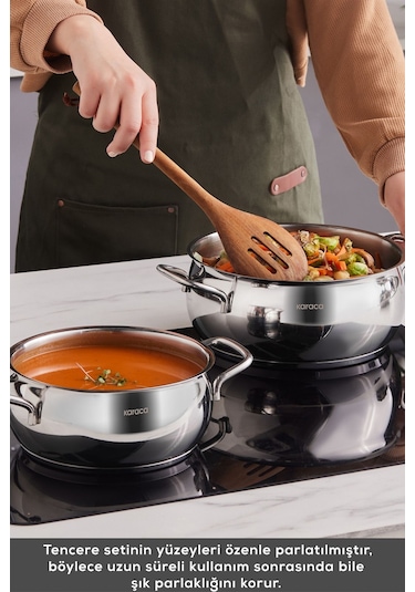 Karaca  Emirgan Xl İndüksiyon Tabanlı 10 Parça Saklama Kaplı Çelik Tencere Seti