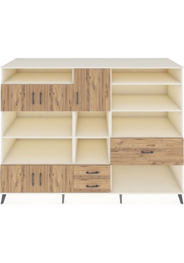 Kronos Dolap 13 Raflı 3 Çekmeceli 5 Kapaklı 220x59x163 Aytaşı-çam Aytaşı-çam