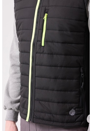 Nepeta Bomber Şişme Outdoor Yelek - Hafif, Suya Dayanıklı Siyah-f.sarı