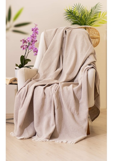 Tabu Home Dokuma Cozy Comfort Bej Tv Örtüsü