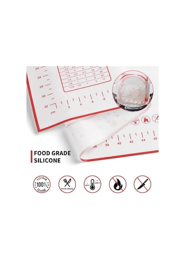 Siyah Büyük Boy Silikon Pişirme Mat Pasta Haddeleme Yoğurma Pedi Mutfak Krep Pizza Hamur Yapışmaz Tava Hamur İşi Matı 8 Boyutu 40x30cm