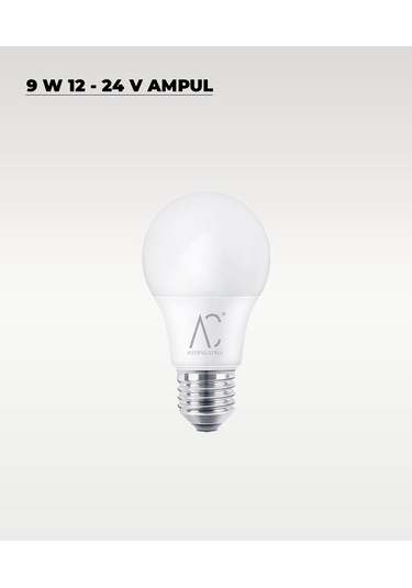 9w 12-24v Ampul 6500k - Beyaz Işık - E-27 Duy - 10 Adet Beyaz