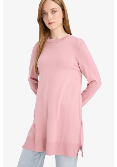 Defacto Regular Fit Bisiklet Yaka Tunik H3431az25wnbr96 Pembe