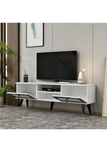 LİDYA TV STAND BEYAZ-GÜMÜŞ