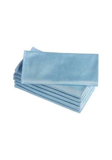 Tongxida 6 Adet Mavi Mikrofiber Cam Temizleme Bezi - Izsiz, 40x40 Cm, Yüksek Emici, Aynalar İçin