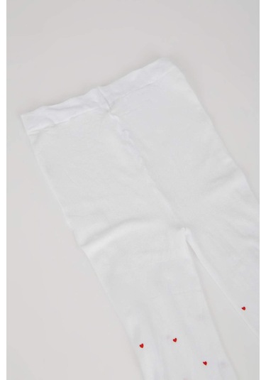 DeFacto Kız Çocuk Kalp Desenli Muz Külotlu Çorap X4350A6NSKR1