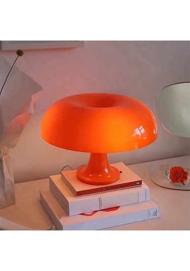 Yatak Odası Başucu Oturma Odası B İçin Led Mantar Masa Lambası Turuncu