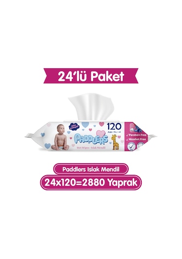 Paddlers Islak Mendil 24x120 li Koli (2880 Yaprak)